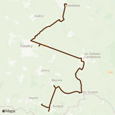 Hauts-de-France Car 59 - Nord Le Cateau Cambresis - Solesmes map