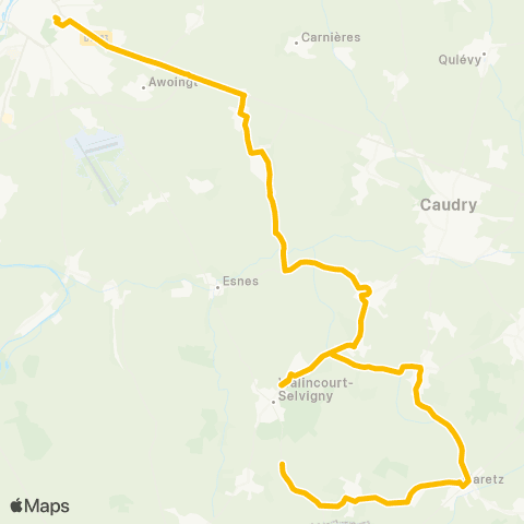 Hauts-de-France Car 59 - Nord Elincourt - Cambrai map