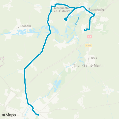 Hauts-de-France Car 59 - Nord Hordain - Cambrai map
