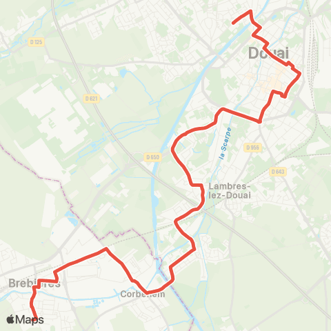 Hauts-de-France Car 59 - Nord Brebieres – Douai map