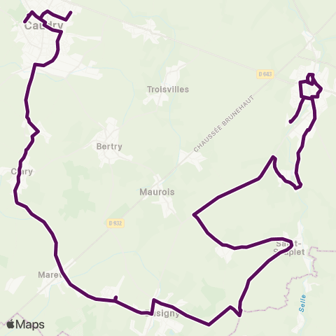 Hauts-de-France Car 59 - Nord Caudry - le Cateau Cambresis map