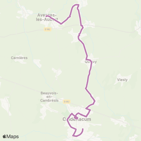 Hauts-de-France Car 59 - Nord Avesnes Lez Aubert - Caudry map
