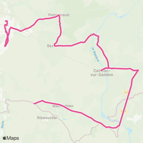Hauts-de-France Car 59 - Nord Mazinghien - le Cateau Cambresis map