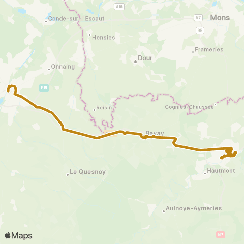 Hauts-de-France Car 59 - Nord Maubeuge - Valenciennes map