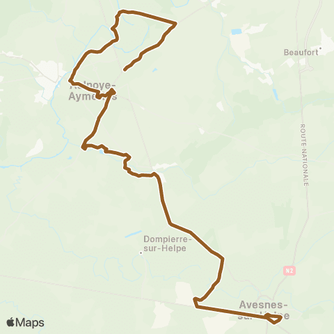 Hauts-de-France Car 59 - Nord Avesnes-sur-Helpe - Aulnoye-Aymeries map