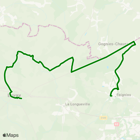 Hauts-de-France Car 59 - Nord Feignies - Bavay map