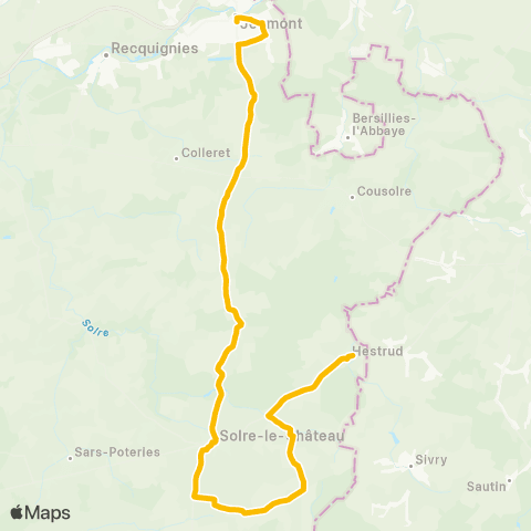 Hauts-de-France Car 59 - Nord Hestrud - Jeumont map
