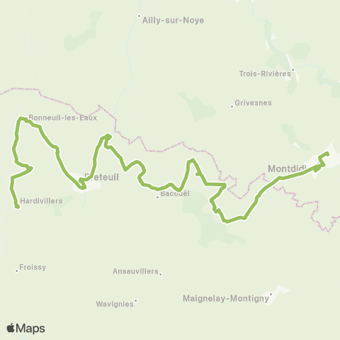 Hauts-de-France Car 60 Breteuil - Montdidier map