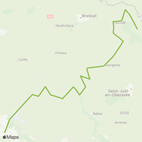 Hauts-de-France Car 60 Broyes-Ansauvillers-Beauvais map