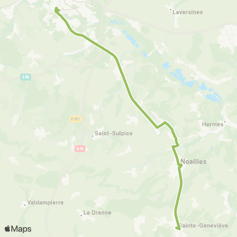 Hauts-de-France Car 60 Sainte Geneviève - Noailles - Beauvais map