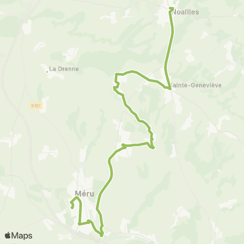 Hauts-de-France Car 60 Noailles - Sainte Geneviève - Méru map