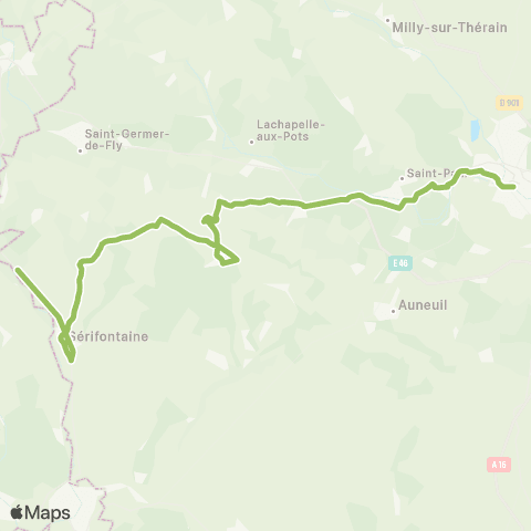 Hauts-de-France Car 60 Sérifontaine - Beauvais map