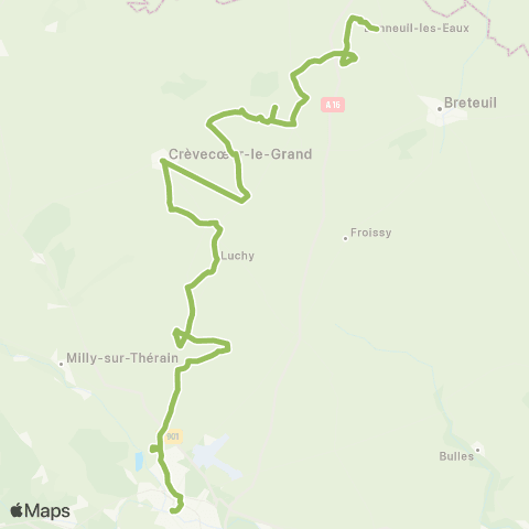 Hauts-de-France Car 60 Bonneuil les Eaux - Beauvais map