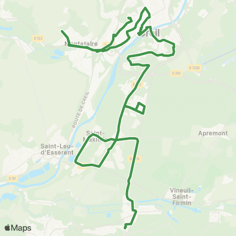 Hauts-de-France Car 60 Creil-Chantilly map