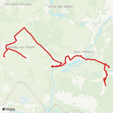 Hauts-de-France Car 60 Ully Saint Georges - Chantilly map