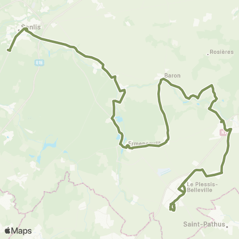Hauts-de-France Car 60 Lagny le Sec - Senlis map