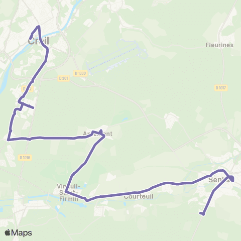 Hauts-de-France Car 60 Senlis-Creil map