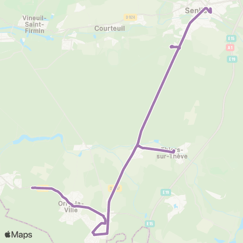 Hauts-de-France Car 60 Orry la Ville - Senlis map