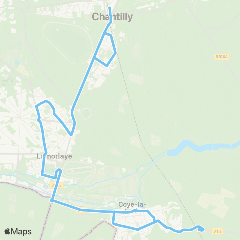 Hauts-de-France Car 60 Orry la Ville - Chantilly map