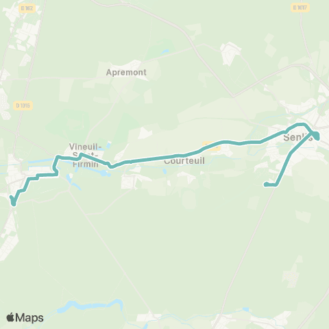 Hauts-de-France Car 60 Chantilly - Senlis map