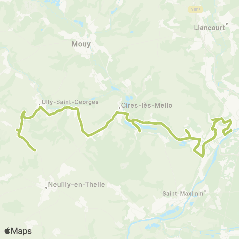 Hauts-de-France Car 60 Ully Saint Georges - Creil map