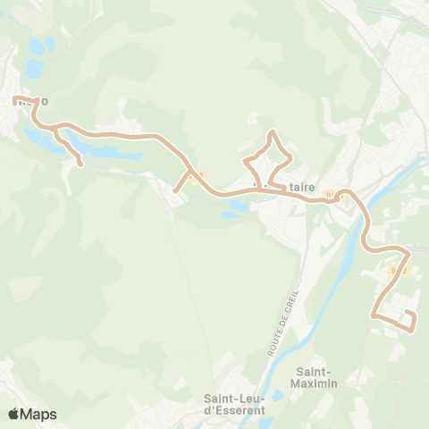 Hauts-de-France Car 60 Cires les Mello - St Maximin Ctre comm. map