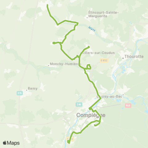 Hauts-de-France Car 60 Ressons sur Matz - Compiègne map