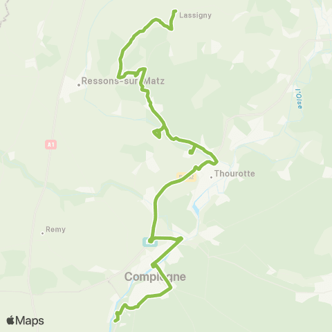 Hauts-de-France Car 60 Lassigny - Compiègne map