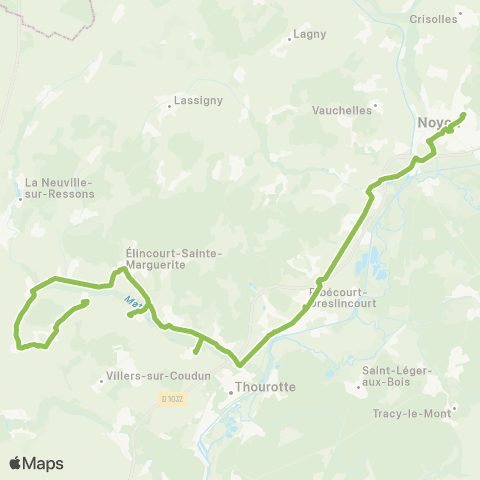 Hauts-de-France Car 60 Vandélicourt - Noyon map