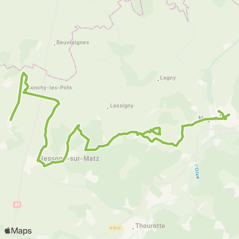 Hauts-de-France Car 60 Orvillers Sorel - Noyon map