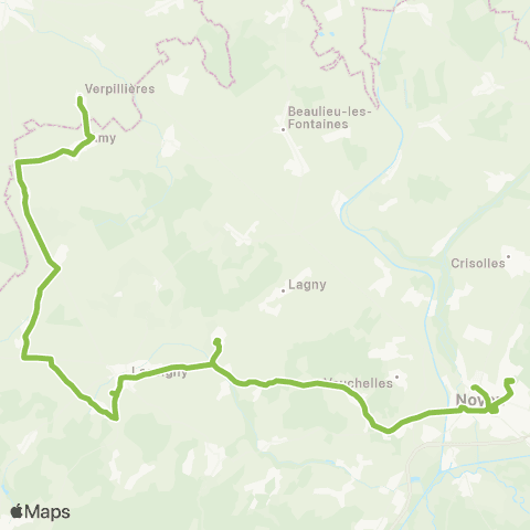 Hauts-de-France Car 60 Verpillères - Noyon map