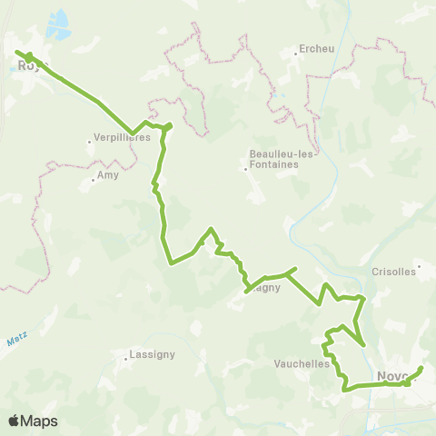 Hauts-de-France Car 60 Roye - Noyon map