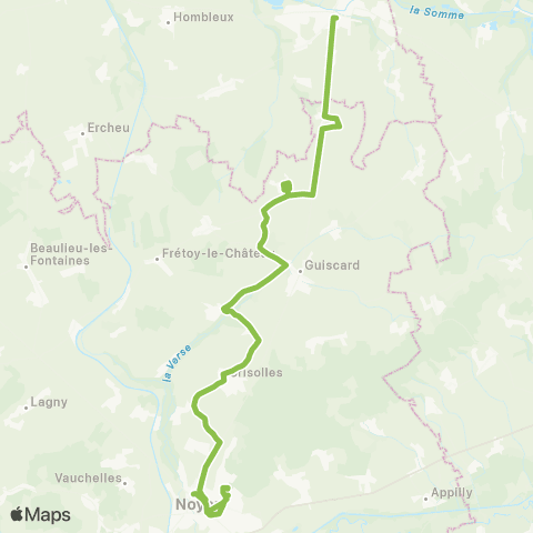 Hauts-de-France Car 60 Ham - Noyon map