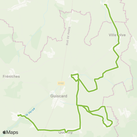 Hauts-de-France Car 60 Brouchy - Muirancourt - Noyon map