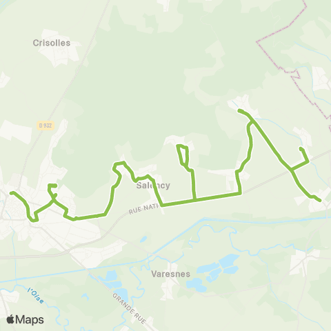 Hauts-de-France Car 60 Brétigny - Baboeuf - Noyon map