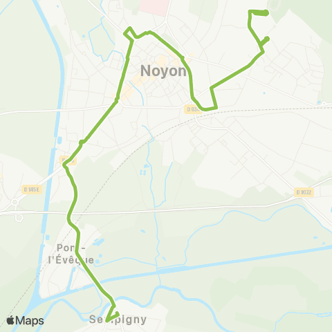 Hauts-de-France Car 60 Pont l'Évêque - Sempigny - Noyon map