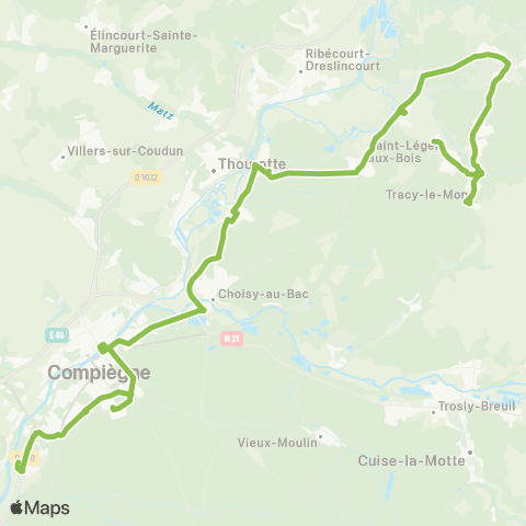 Hauts-de-France Car 60 Carlepont - Compiègne map