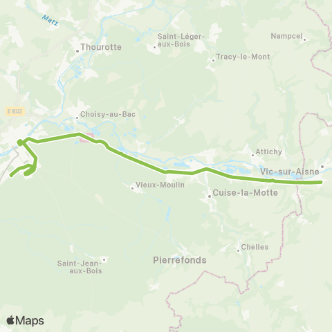 Hauts-de-France Car 60 Ressons le Long - Cuise la Motte - Compiègne map