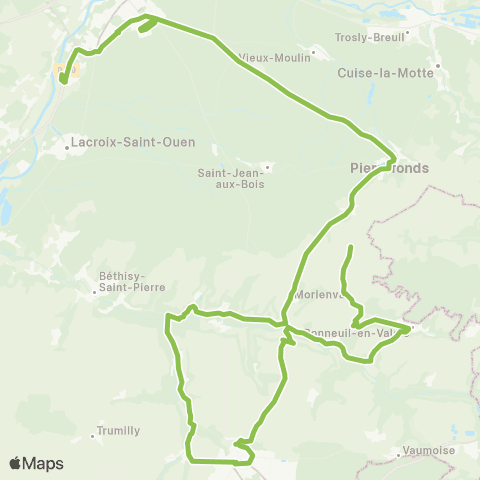 Hauts-de-France Car 60 Morienval - Crépy en Valois - Compiègne map