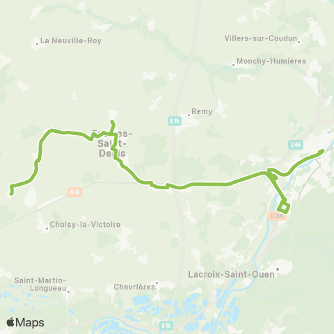 Hauts-de-France Car 60 Estrées Saint Denis - Compiègne map