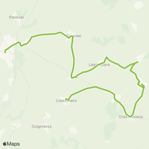 Hauts-de-France Car 60 Lieuvillers - Pronleroy - St Just en Chaussée map