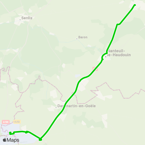 Hauts-de-France Car 60 Crépy-en-Valois - Roissy Pôle map