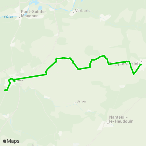 Hauts-de-France Car 60 Crépy-en-Valois - Senlis map