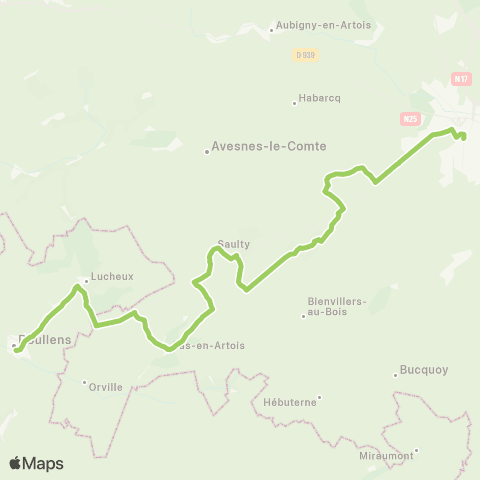 Hauts-de-France Car 62 Doullens / Pas-en-Artois / Arras map