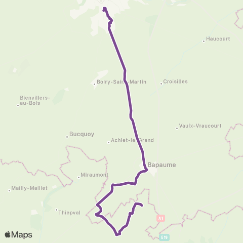 Hauts-de-France Car 62 Bapaume / Arras map