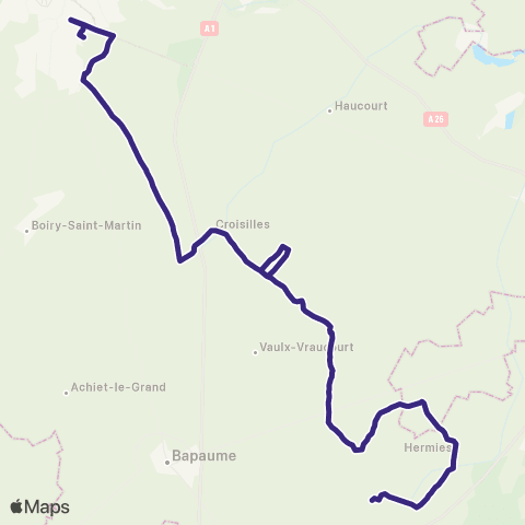 Hauts-de-France Car 62 Bertincourt / Croisilles / Arras map