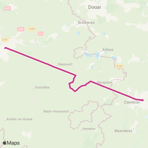 Hauts-de-France Car 62 Cambrai / Marquion / Arras map