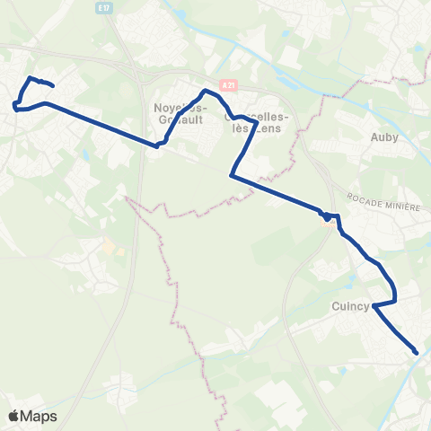 Hauts-de-France Car 62 Hénin-Beaumont / Douai map