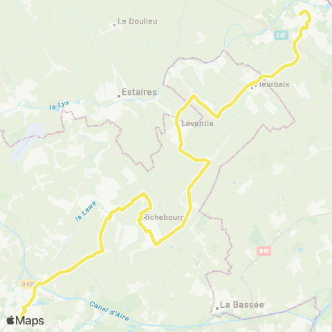 Hauts-de-France Car 62 Armentières / Béthune map