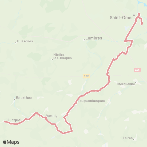 Hauts-de-France Car 62 Hesdin / Fauquembergues / Saint-Omer map